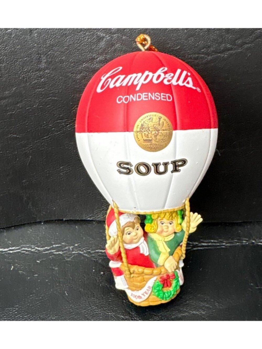 Campbells Soup Hot Air Balloon 100th Year Ornament 1997 Kids Christmas Fun Decor